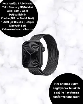 Akıllı Saat SQ-16 Mini Series 10 | Unisex Tasarım Sağlık ve Spor Takibi