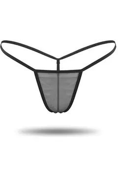 3'lü Renkli Transparan Tül String Tanga TM0369