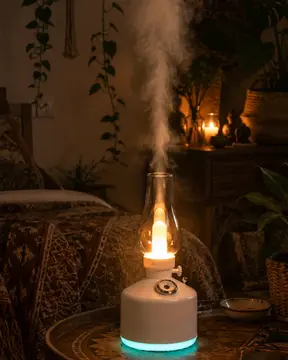 LED Işıklı Vintage Hava Nemlendirici Aromaterapi Difüzörü USB Şarjlı