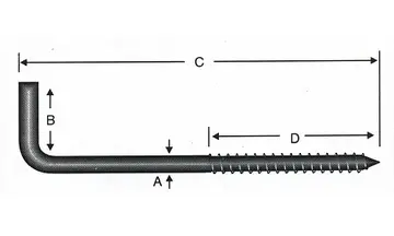 Vidalı Korniş Çivi No:8 - 4x80 - 10 Adet