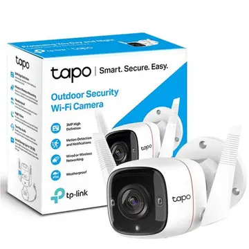TP-LINK Tapo TC65 (C310) 30Mpix İç ve Dış Mekan IP66 WiFi 30Mt. Gece Görüşü İki Yönlü Ses Güvenlik Kamerası(1923)
