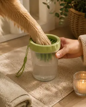 Silikon Fırçalı Köpek Pati Temizleme Kabı Orta ve Büyük Irklar İçin