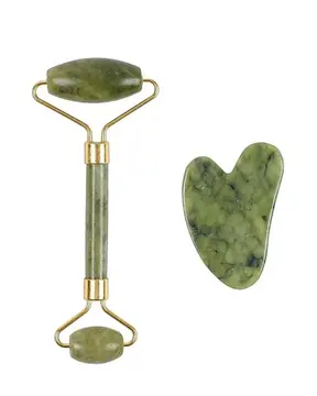 Jade Roller ve Gua Sha Taşı Yüz Bakım Masaj Seti