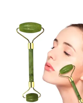 Jade Stone Yüz Bakım Seti Gua Sha ve Roller Masaj Taşı