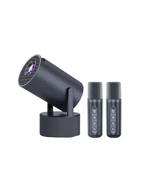 Bluetooth Hoparlörlü Akıllı Projektör Kablosuz Karaoke Mikrofonlu