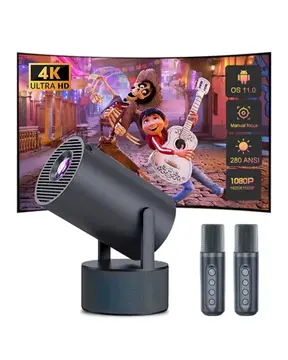 Karaoke Mikrofonlu Akıllı Projeksiyon Cihazı WiFi Bluetooth Destekli