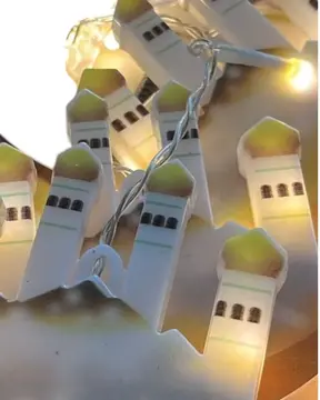 Ramazan Temalı LED Işık Hilal ve Yıldız Figürlü Dekor Lambası