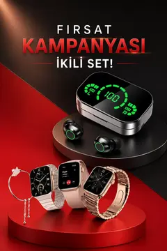 Yeni Nesil Kaliteli Akıllı Saat ve Kablosuz Bluetooth Kulaklık Yüksek Ses Kaliteli