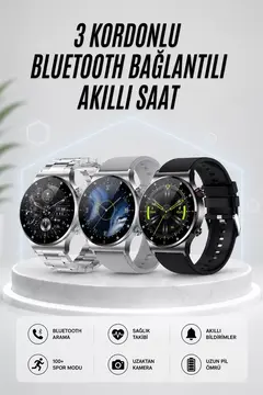 Akıllı Saat Amoled Ekran Bluetooth Bağlantılı Sesli Görüşme Nabız Ölçer