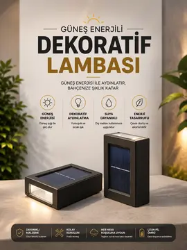 Bahçe Aydınlatması Solar Güneş Enerjili Dekoratik Led Işıklı Lamba