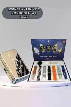 Powerbank Aynalı Bluetooth Kulaklık Ve Akıllı Saat Seti ANC Özelliği Dokunamatik