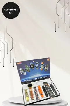 Powerbank Bluetooth Kulaklık Ve Akıllı Saat 7 Kordonlu Metal Kordon Plastik Kordon