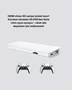 HDMI ve Kablosuz Kontrolcülü 20.000 Oyunlu Retro Oyun Konsolu