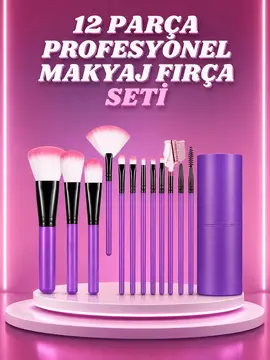 12 Parça Yumuşak Uçlu Makyaj Fırça Set-Göz ve Yüz Makyajı İçin Fırça Seti Profesyonel Makyaj Seti