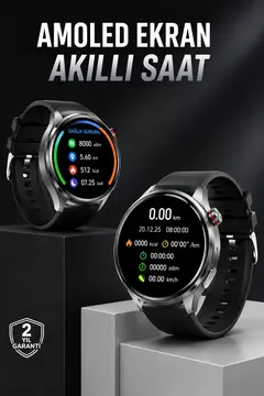 Akıllı Saat Bluetooth Bağlantılı Amoled Ekran Uyku ve Sağlık Takibi
