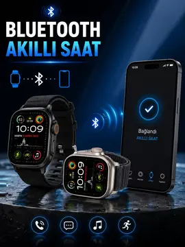 Akıllı Saat Bluetooth Bağlantılı Adımsayar Alarm ve Hatırlatıcı Çağrı Cevaplama