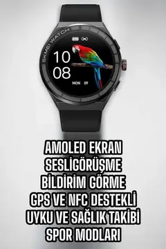 Akıllı Saat Dokunmatik Ekran Sesli Görüşme ve Bildirim Görme Sağlık Takibİ