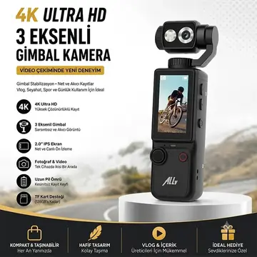Ally Q8 PocketPro 4K Dijital Vlog Kamerası