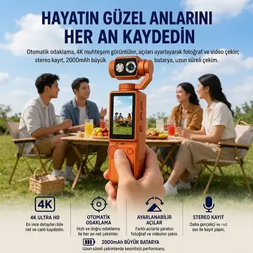 Ally Q8 PocketPro 4K Dijital Vlog Kamerası