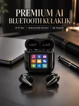 AI Destekli Dokunmatik Ekranlı Kablosuz Bluetooth Kulaklık