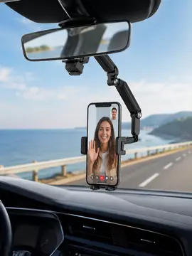 Katlanabilir Araç Telefon Tutucu Dikiz Aynasına Monte Telefon Standı