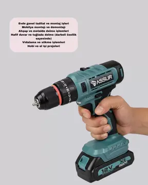 Yüksek Performanslı Şarjlı Matkap Seti Güçlü Motor Uzun Pil Ömrü ve 18 Parça Aksesuarlı
