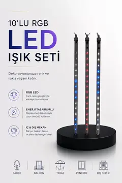 Dekoratif Ortam Aydınlatması RGB LED 10’lu Çubuk Seti