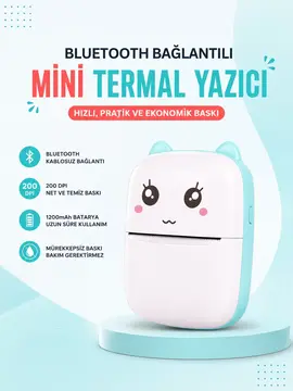 Mürekkepsiz Baskı Teknolojili Bluetooth Cep Yazıcısı