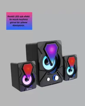 RGB LED Aydınlatmalı Bilgisayar Oyun Hoparlör Sistemi