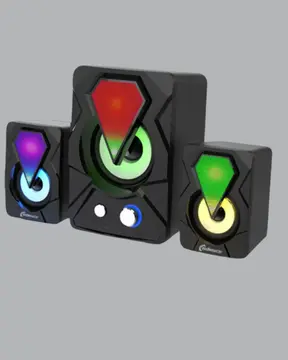 2+1 RGB LED Işıklı Güçlü Bas Sistemli Bilgisayar Hoparlörü