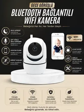 Bebek Takip Kamerası  Gece Görüşlü WiFi Güvenlik Kamerası