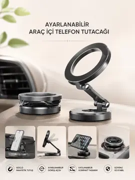 Araç İçi Telefon Tutacağı Manyetik Tasarım Ayarlanabilir