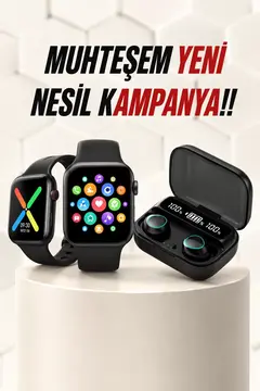 Kaliteli Akıllı Saat ve Kaliteli Bluetooth Kulaklık ANC Özelliği Uzun Pil Ömrü