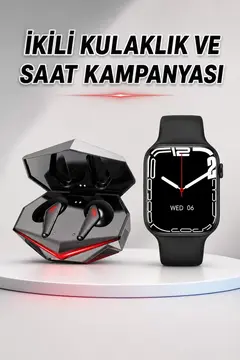 İkili Set Dev Kampanya Ucuz Kulaklık Ucuz Akıllı Saat Gürültü Önleyici Uzun Pil Ömrü