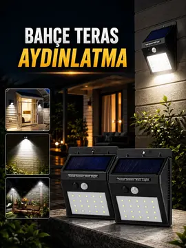Solar Lamba Giriş Bahçe Yol Avlu Hareket Sensörlü Led