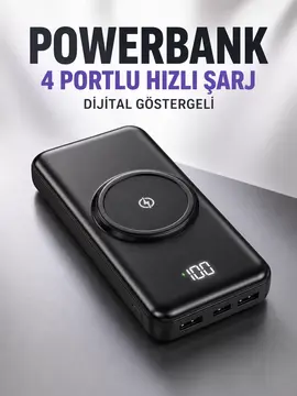10.000 Mah Powerbank 4 Portlu Hızlı Şarj Dijital Göstergeli