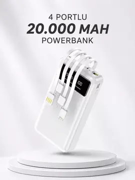 Powerbank Şarj Cihazı 4 Çıkışlı 20.000 MAH Powerbank Kompakt Yüksek Kapasiteli Hızlı Şarj