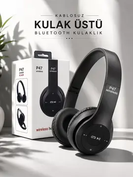 Kulak Üstü TF Kart ve AUX Destekli Ergonomik Bluetooth Kulaklık