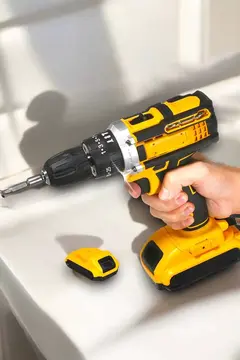 Metal Dişli 24W Akülü Matkap -Çift Bataryalı ve LED Çalışma Işığı ile Tam Set