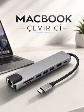 Çevirici Dönüştürücü Adaptör Macbook 3 In 1 Type-C To Hdmı USB 3.0