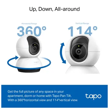TP-LINK Tapo TC74 (C230) 3K 50Mpix İç Mekan WiFi 12Mt. Gece Görüşü 360 Dönüş İki Yönlü Ses Güvenlik Yapay Zeka Destekli Kamera(1923)