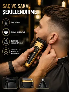 3'ü 1 Arada Şarjlı Kişisel Bakım ve Tıraş Makinesi