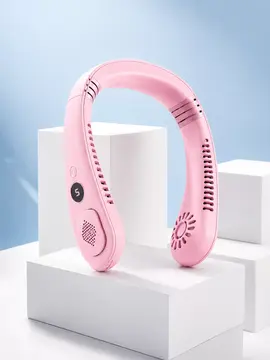 Pembe Şarjlı Boyun Fanı 5 Kademeli Hız Ayarlı Taşınabilir Boyun Tipi Fan