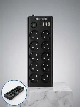 10'lu Çoklu Priz USB ve Type-C Şarj Girişli Akım Korumalı Grup Priz