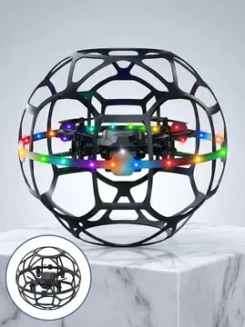 El Hareketi Kontrollü Futbol Topu Tasarımlı Drone LED Işıklı