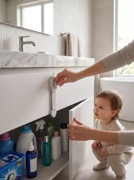Çocuk Güvenlik Dolap ve Çekmece Kilidi Güçlü Yapışkanlı Emniyet Kilidi