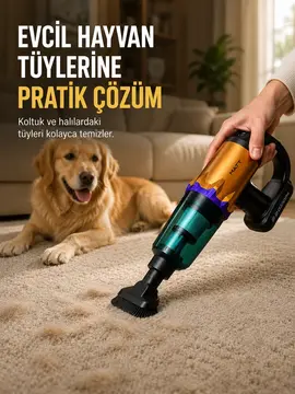 Yüksek Çekiş Gücüne Sahip Şarjlı El Süpürgesi Araç ve Ev Kullanımına Uygun