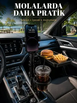 Çok Amaçlı Araç Organizeri Telefon Tutucu ve Bardaklık Aparatı