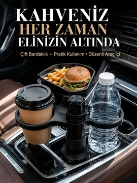 Otomobil İçin Çift Bardak Tutucu ve Çok Amaçlı Organizer