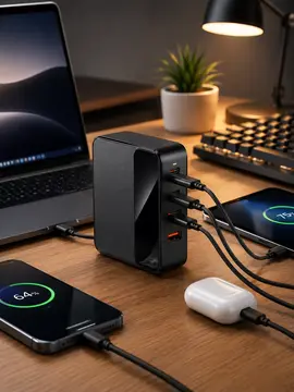 USB-A ve USB-C Girişli Çoklu Şarj Cihazı